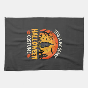 Gruseliges Halloween-Kostüm Vintage-Sonnenuntergan Geschirrtuch