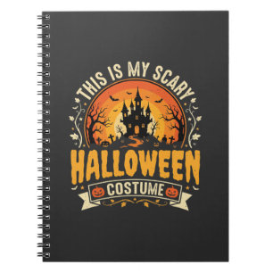 Gruseliges Halloween-Kostümvektordesign Notizblock