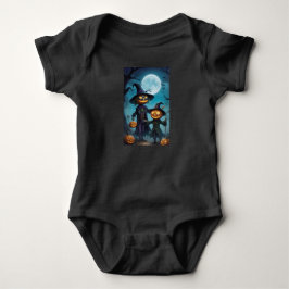 Gruseliges Halloween-Kürbis-Duo Baby Strampler