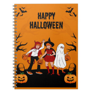 Gruseliges Halloween – Kürbis, Geist & Notizblock
