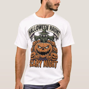 Gruseliges Halloween-Kürbis Vintage Gravur Shirt A
