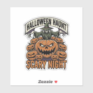 Gruseliges Halloween-Kürbis Vintage-Gravur-Shirt A Aufkleber