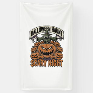 Gruseliges Halloween-Kürbis Vintage Gravur Shirt A Banner