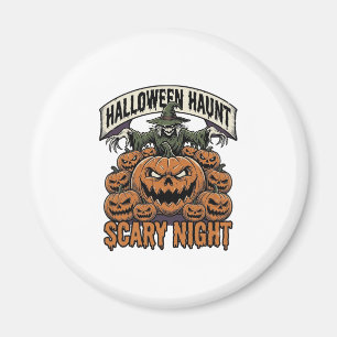 Gruseliges Halloween-Kürbis Vintage Gravur Shirt A Magnet