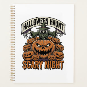 Gruseliges Halloween-Kürbis Vintage-Gravur-Shirt A Planer