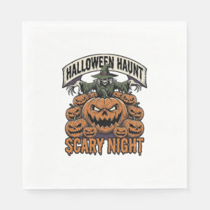 Gruseliges Halloween-Kürbis Vintage-Gravur-Shirt A Serviette