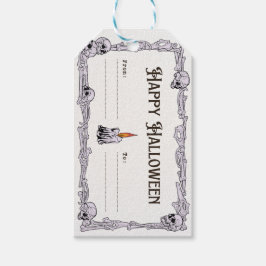 Gruseliges Halloween-Leckerli-Label Geschenkanhänger