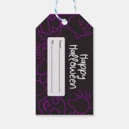 Gruseliges Halloween-Leckerli-Label Geschenkanhänger