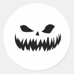 Gruseliges Halloween-Monstergesicht Runder Aufkleber