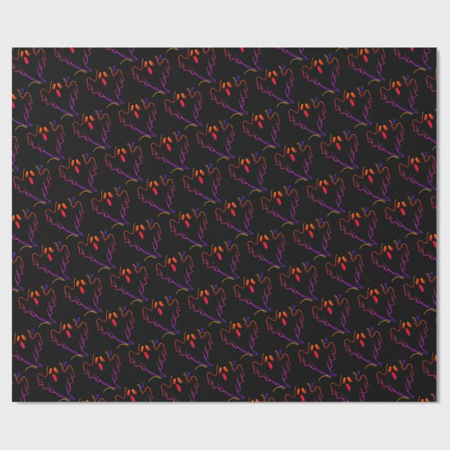 Gruseliges Halloween-Muster-Wrap-Papier Geschenkpapier (Flach)