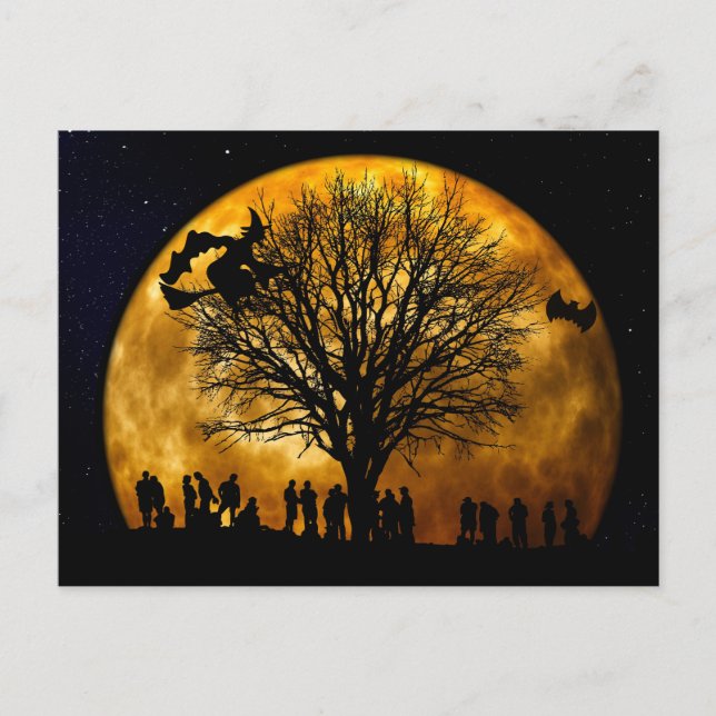 Gruseliges Halloween Postkarte (Vorderseite)
