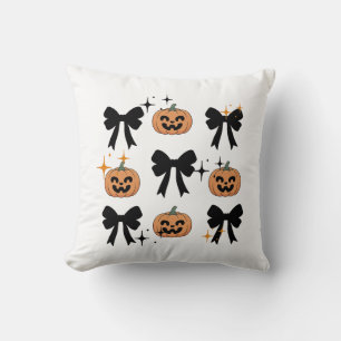 Gruseliges Halloween-Schleifen und Kürbis-Wurfkiss Kissen