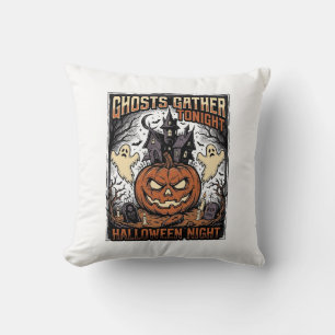 Gruseliges Halloween-Shirt Vintage-Geist-Kürbis-Ku Kissen