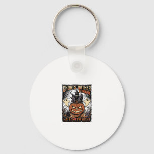 Gruseliges Halloween-Shirt Vintage-Geist-Kürbis-Ku Schlüsselanhänger