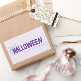 Gruseliges Halloween-Skript mit Hexe und Netz-Kuns Rechteckiger Aufkleber