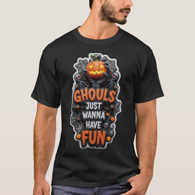 Gruseliges Halloween-Spaß-Grafikdesign T-Shirt (Vorderseite)