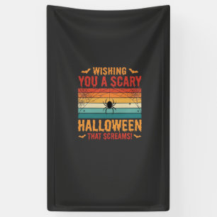 Gruseliges Halloween Spinnennetz Sonnenuntergang D Banner