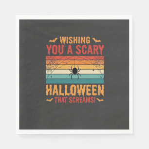 Gruseliges Halloween Spinnennetz Sonnenuntergang D Serviette