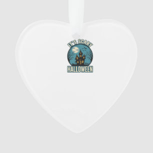 Gruseliges Halloween Spukhaus Vintage-Shirt-Design Ornament