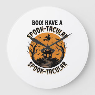 Gruseliges Halloween Spukhaus Vintage-Shirt Große Wanduhr