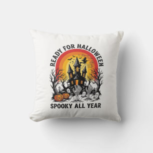 Gruseliges Halloween Spukhaus Vintage T-Shirt_ Kissen