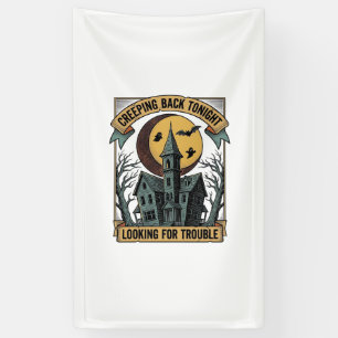 Gruseliges Haus-Shirt mit graviertem spooky manor Banner