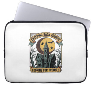 Gruseliges Haus-Shirt mit graviertem spooky manor Laptopschutzhülle