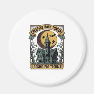 Gruseliges Haus-Shirt mit graviertem spooky manor Magnet