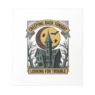 Gruseliges Haus-Shirt mit graviertem spooky manor Notizblock