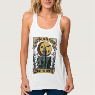 Gruseliges Haus-Shirt mit graviertem spooky manor Tank Top
