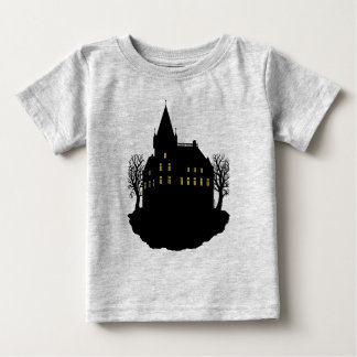 Gruseliges Herrenhaus als Silhouette Baby T-shirt