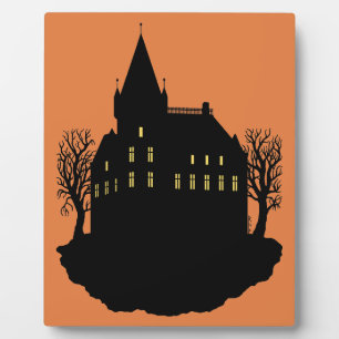 Gruseliges Herrenhaus als Silhouette Fotoplatte