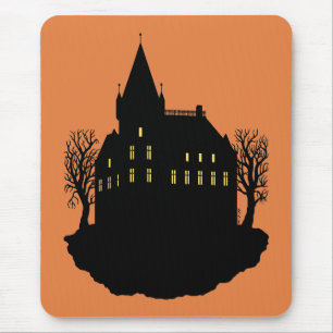 Gruseliges Herrenhaus als Silhouette Mousepad