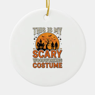 Gruseliges Holzarbeits-Kostüm Halloween Vintage-De Keramik Ornament