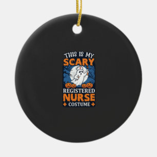 Gruseliges Krankenschwester-Kostüm Geister-Kürbiss Keramik Ornament