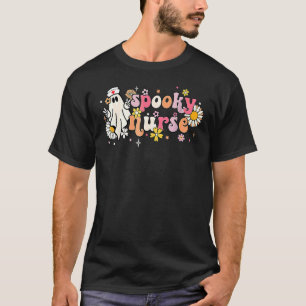 Gruseliges Krankenschwester-Tuch Groovy Retro Geis T-Shirt