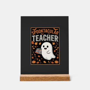 Gruseliges Lehrer-Halloween-Geister-Design_1 Acrylschild