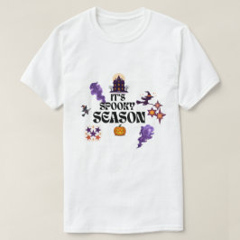 Gruseliges lila Spukhaus Halloween-Design T-Shirt
