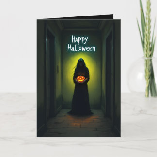 Gruseliges Mädchen Horror Halloween Karte