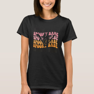 Gruseliges Mädchen Süßer Retro-Halloween-Skelett-P T-Shirt