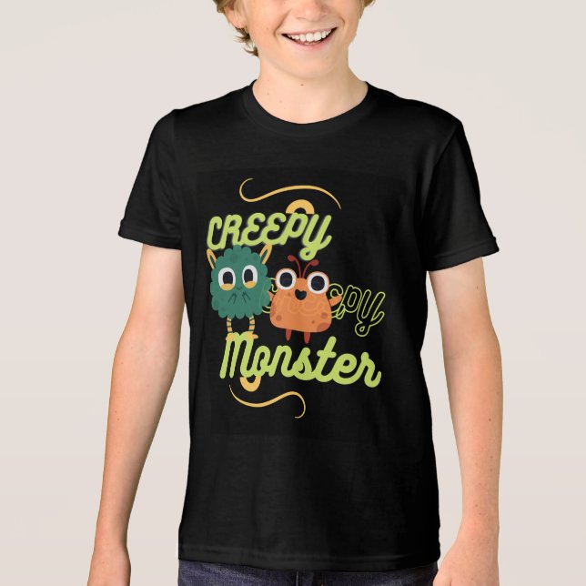 gruseliges Monster T-Shirt Tri-Blend Shirt (Vorderseite)