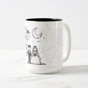 Gruseliges Pärchen Zweifarbige Tasse