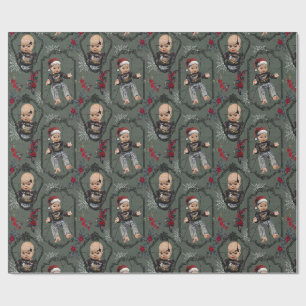 Gruseliges Puppen-Weihnachtspapier Geschenkpapier
