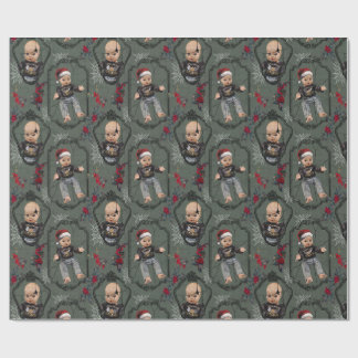 Gruseliges Puppen-Weihnachtspapier Geschenkpapier