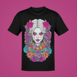 Gruseliges Puppenhaus im alten Stil Rose-Bett-Mädc T-Shirt