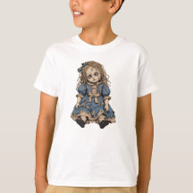 Gruseliges, rissiges Porzellanpuppen Basic T-Shirt