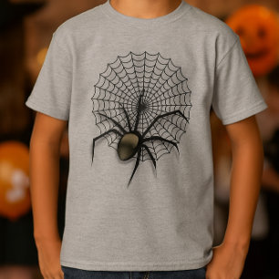 Gruseliges Spinnennetz Halloween Kinder Kurzarm T-Shirt