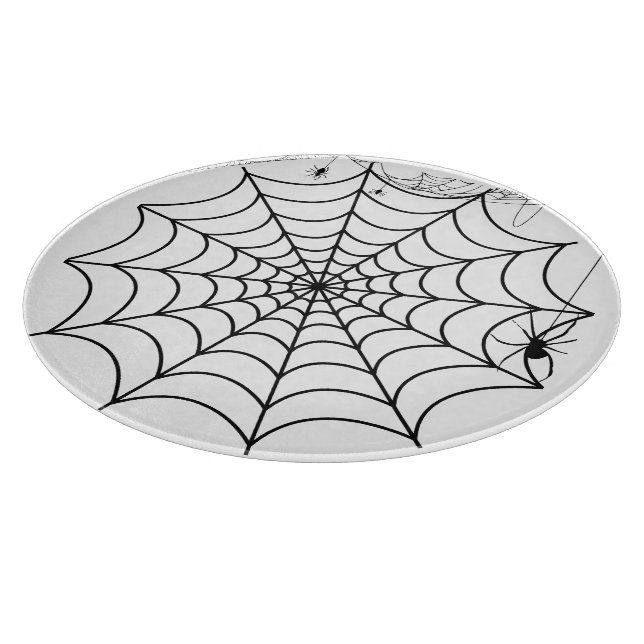 Gruseliges Spinnennetz Halloween Schneidebrett (Ecke)