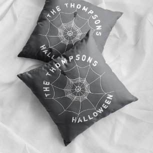 Gruseliges Spinnennetz Personalisiertes Halloween  Kissen