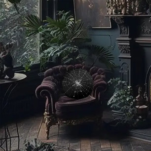 Gruseliges Spinnennetz Rundes Kissen